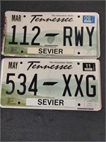 2 Tennessee Car Tags