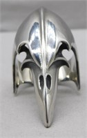 Stainless steel crow ring, size 12.