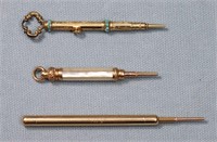 (3) Antique Gold Filled Mechanical Purse Pencils