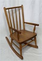 Antique Children’s Spindle Back Oak Rocking Chair