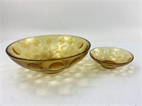 Hazel Atlas Glass Amber Chip/Dip Bowls
