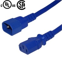 IEC C13 to C14 Power Cable - 1ft  Blue (8 Pack)