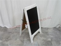 Whitewashed Rustic Standing Chalkboard Easel ~ New