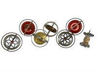 6 Vintage Metal Gyroscopes