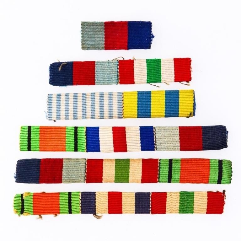 Vintage Lot of 6 Military Ribbon Bars