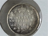 1919 5 Cents Can Vg