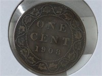 1908 Can  1 Cent Vf