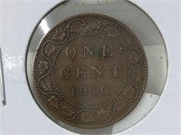 1910 Can  1 Cent Vf