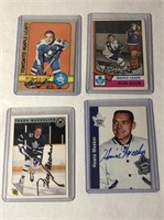 4 Maple Leafs Autographed Hockey Cards