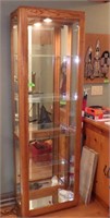 LIGHTED OAK CHINA CABINET ***BRING HELP- WE WILL >