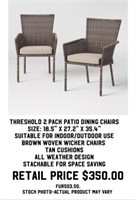 Threshold 2 Pack Patio Dining Chairs