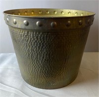 Hammered Metal Plant Container