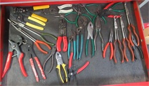 Contents of drawer that includes misc. pliers,