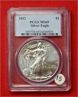2012 American Eagle PCGS MS69 1 Ounce Silver