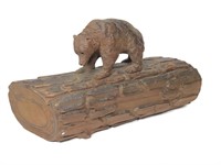 Rustic Bear on Log Sliding Box