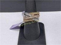 EFFY 14K TRI-COLOR GOLD DIAMOND FASHION BAND