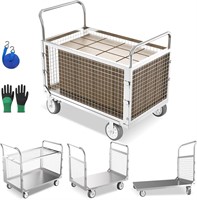 Platform Truck Cart with Cage, 4in1missing casters