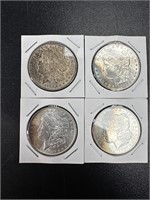 4x Morgan Silver dollar coins