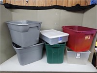 6 TOTES - ONE HAS A LID