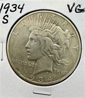 1934-S Peace Dollar - VG