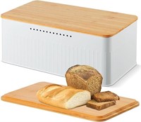 Bread Bin with Bamboo Cutting Board Lid