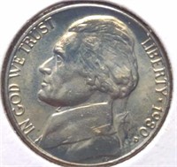 Uncirculated 1980 d. Jefferson nickel