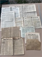 Several Early 1800's Newspapers