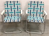 Pair of aluminum lawn chairs