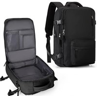 Black Travel Backpack with USB Port, Appears like