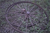 2 Matching Iron Wagon Wheels 54"