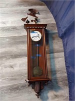 Vtg Wooden Wall Clock