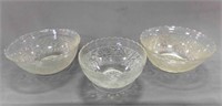 (3) Clear Indiana Sandwich Glass Serving Bowls