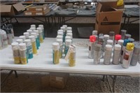 Table Lot: Caulking, Paint, Spray Foam-No shipping