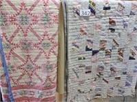 One Hand Stitched and One Machine Stitched Quilt