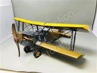 tin biplane , yellow, 18" long