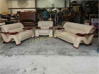 Leather Sofa, Loveseat & Chair Set