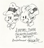 Fournier. Dessin original dédicacé Spirou