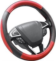 (15 Inch) Black and Red Steering Wheel Cover