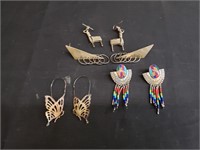 4 pairs of sterling earrings