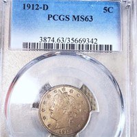 1912-D Liberty Victory Nickel PCGS - MS63