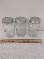 3 Kerr Mason jars vintage