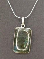 925 stamped 18" necklace with pendant