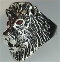 Gemstone eyeball lion ring size 13