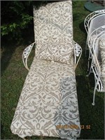Wrought Iron Patio Lounge Chair w/Cushions