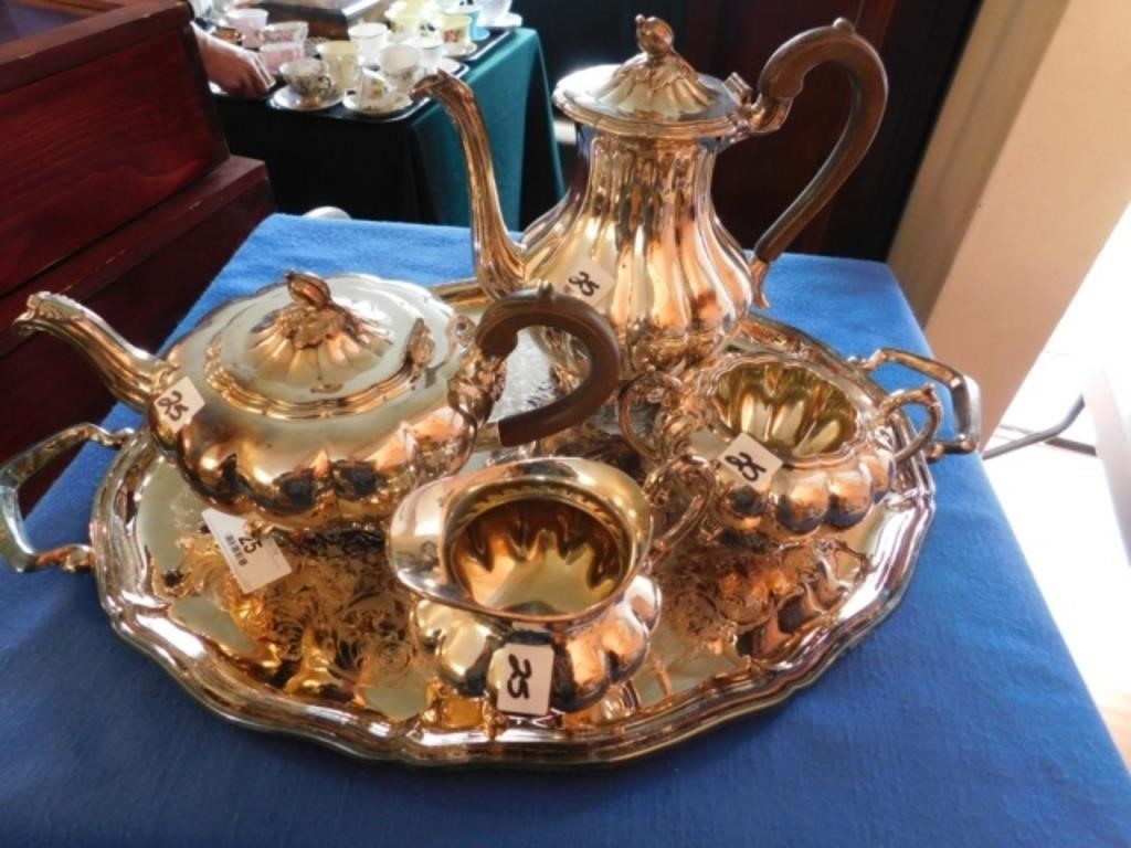 Silver Plate Tea Service with Tray