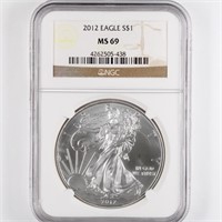 2012 Silver Eagle NGC MS69