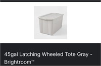 45gal Latching Wheeled Tote Gray