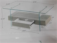Glass top coffee table w/drawer