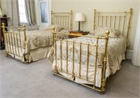 Pair Of Single Brass Beds