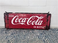 Vintage metal Coca Cola advertisement 47.5” x 17.5